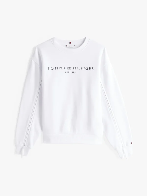 Tommy Hilfiger Adaptive Logo-Sweatshirt TH OPTIC WHITE Store