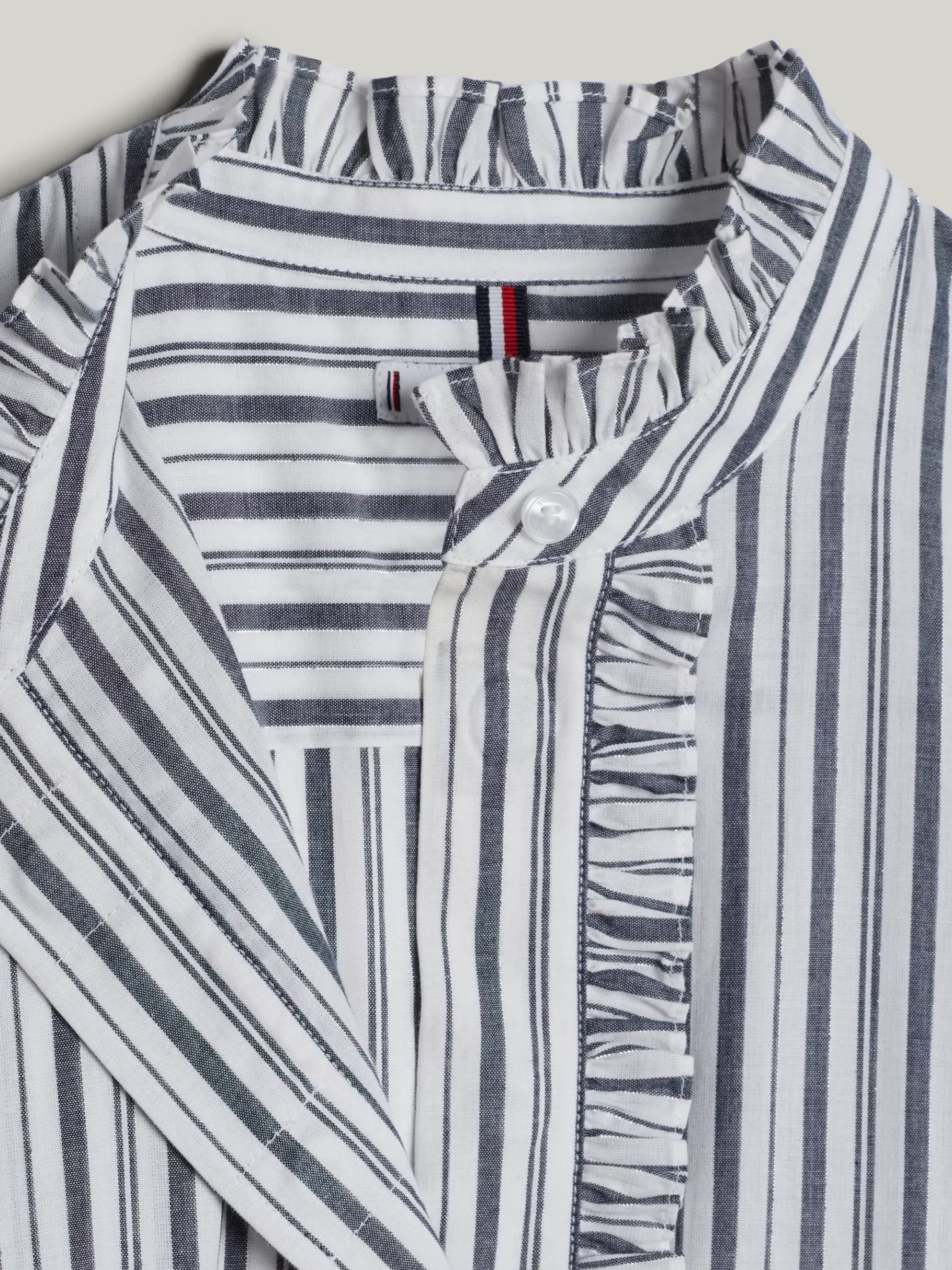 Tommy Hilfiger Adaptive Relaxed Fit Bluse mit Streifen LUREX STP DESERT SKY/ WHITE Store