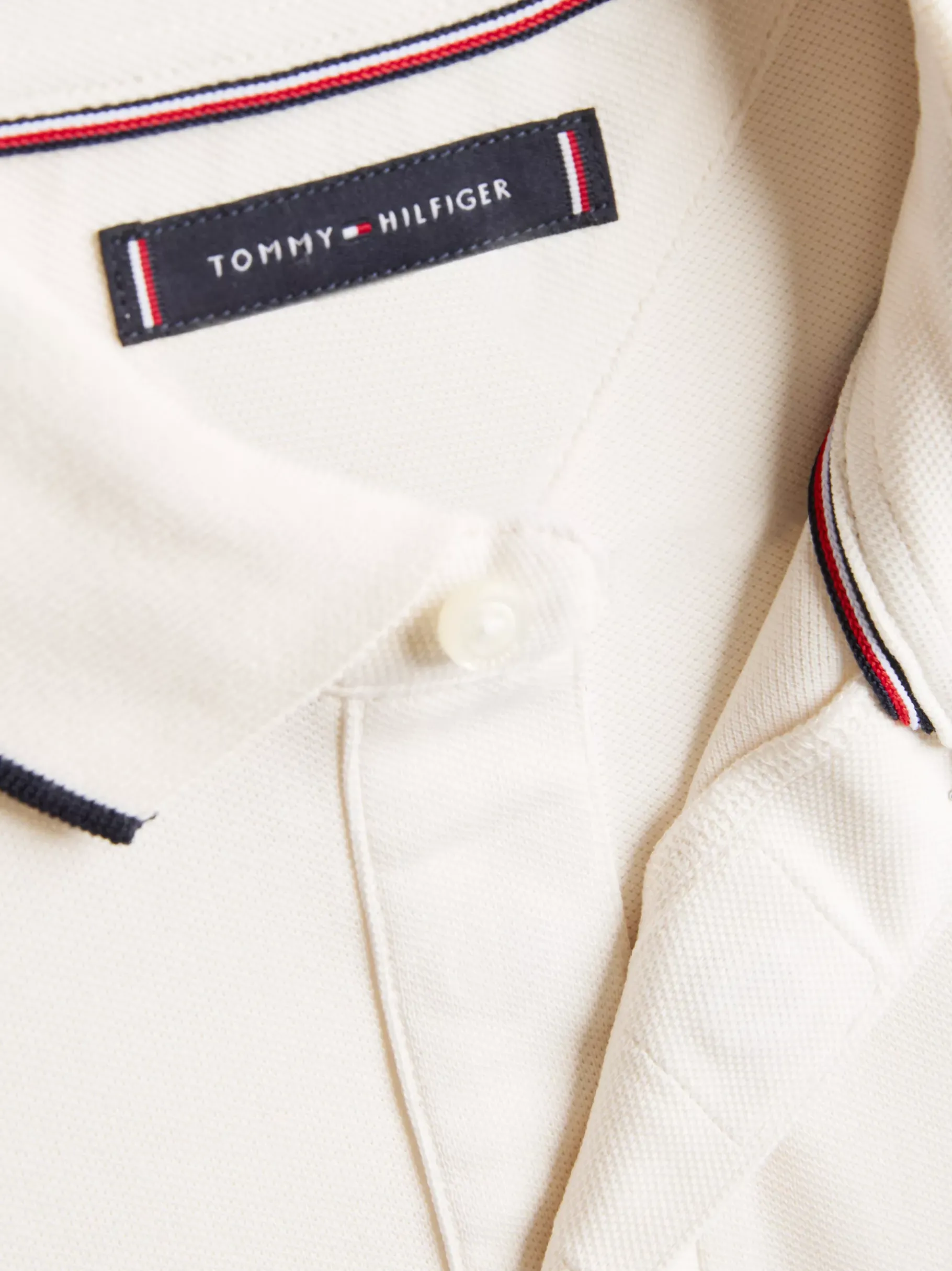 Tommy Hilfiger Adaptive Slim Fit Poloshirt mit Branding IVORY PETAL Sale