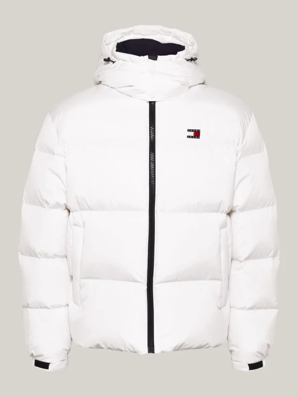 Tommy Hilfiger Alaska Puffer-Jacke mit Flag-Badge WHITE Best Sale