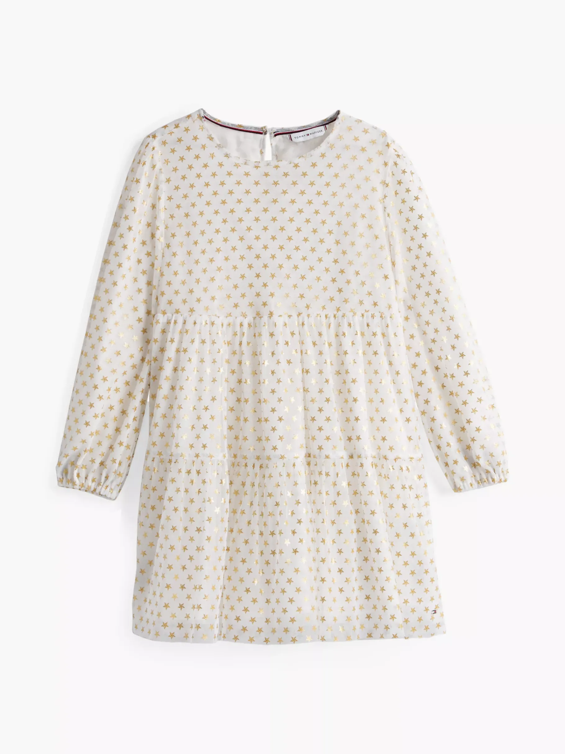 Tommy Hilfiger Ausgestelltes Mesh-Kleid mit Metallic-Sternen ANCIENT WHITE ALLOVER Shop