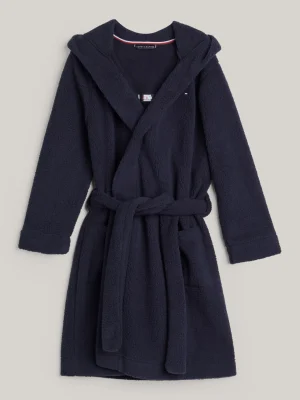 Tommy Hilfiger Bademantel mit Kapuze und aufgesticktem Logo DESERT SKY Discount