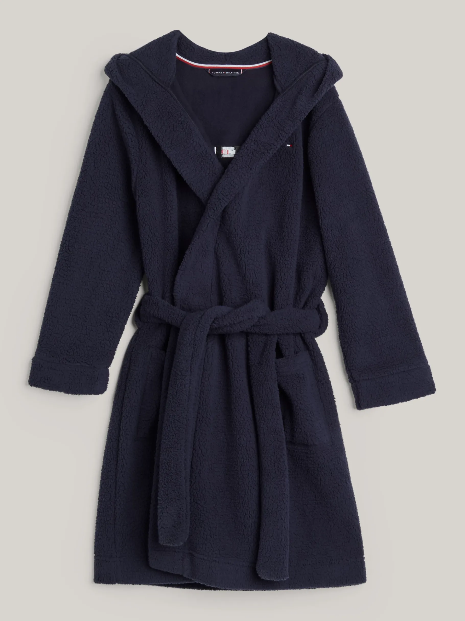 Tommy Hilfiger Bademantel mit Kapuze und aufgesticktem Logo DESERT SKY Discount