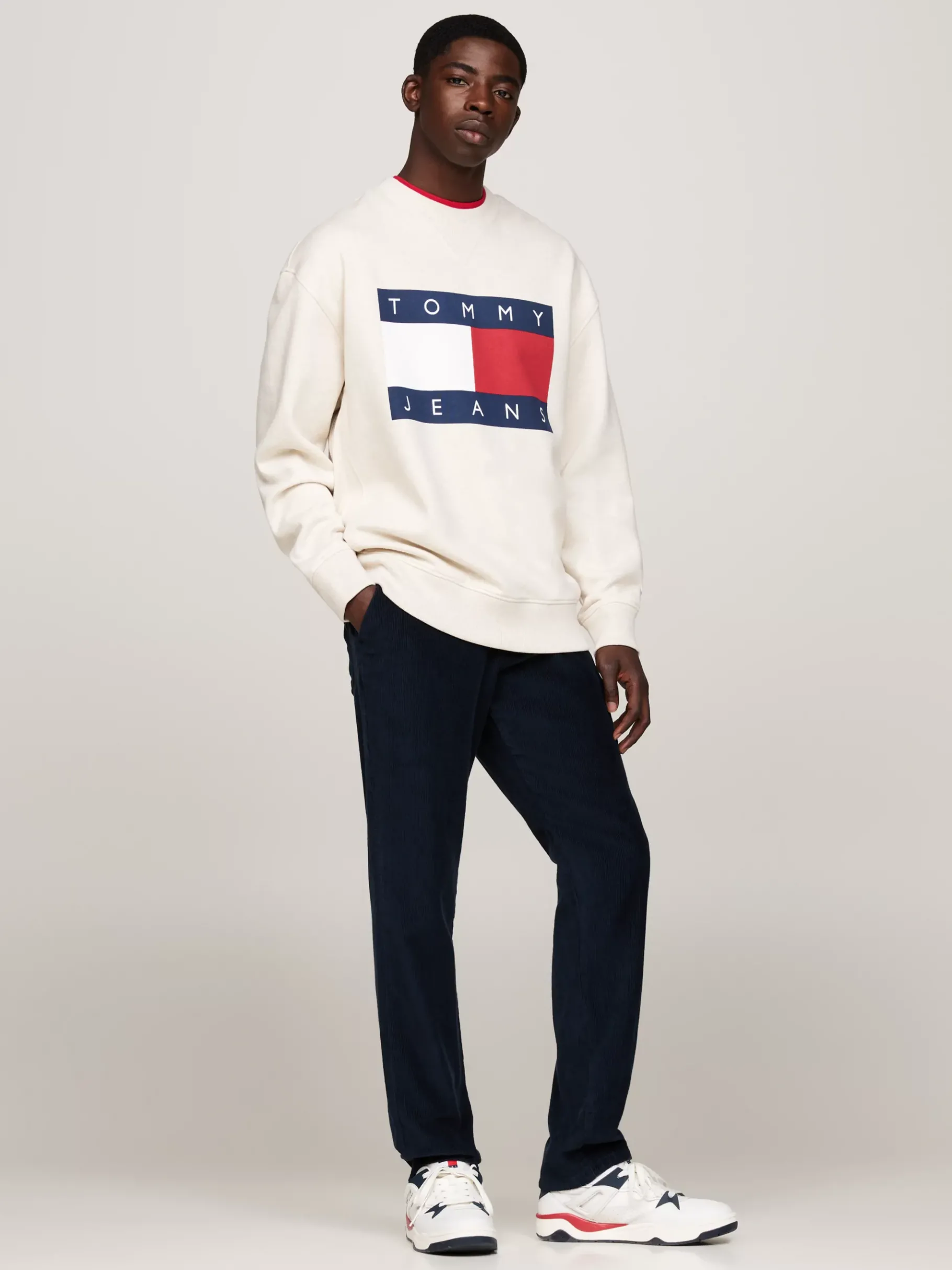 Tommy Hilfiger Basketball-Ledersneaker mit Color Block RWB Online