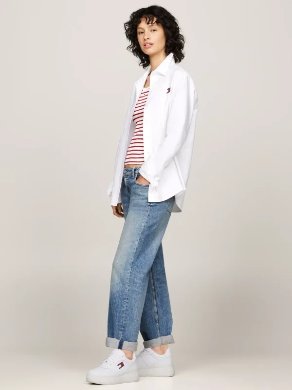 Tommy Hilfiger Basketball-Platform-Sneaker aus Leder WHITE Sale