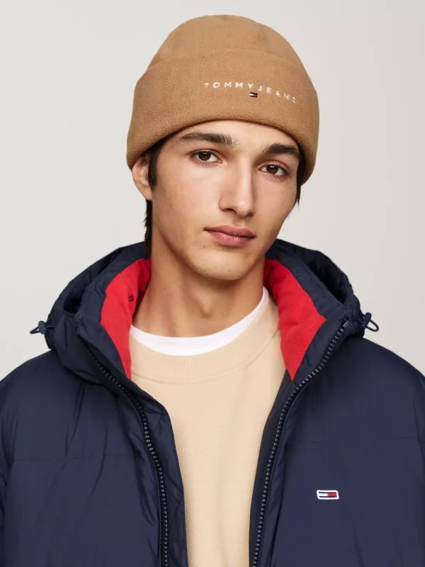 Tommy Hilfiger Beanie aus Fleece mit aufgesticktem Logo BRONZE TWIST Discount