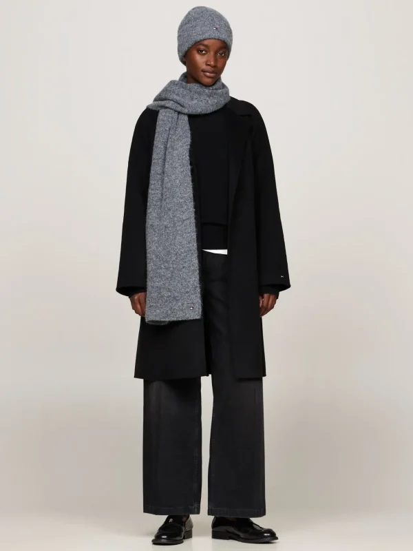 Tommy Hilfiger Beanie und Schal mit Flag im Geschenkset MID GREY MELANGE New