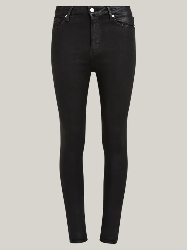 Tommy Hilfiger Beschichtete Skinny Jeans mit hohem Bund BLACK COATED Store