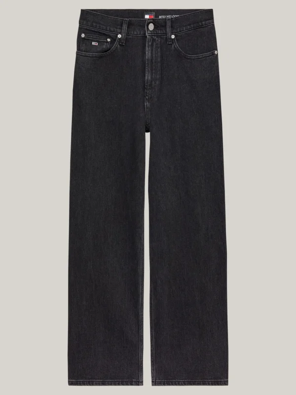Tommy Hilfiger Betsy Jeans mit weitem Bein und mittelhohem Bund DENIM BLACK Cheap