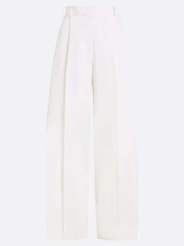 Tommy Hilfiger Bügelfalten-Chinos mit weitem Bein und Wappen IVORY Cheap