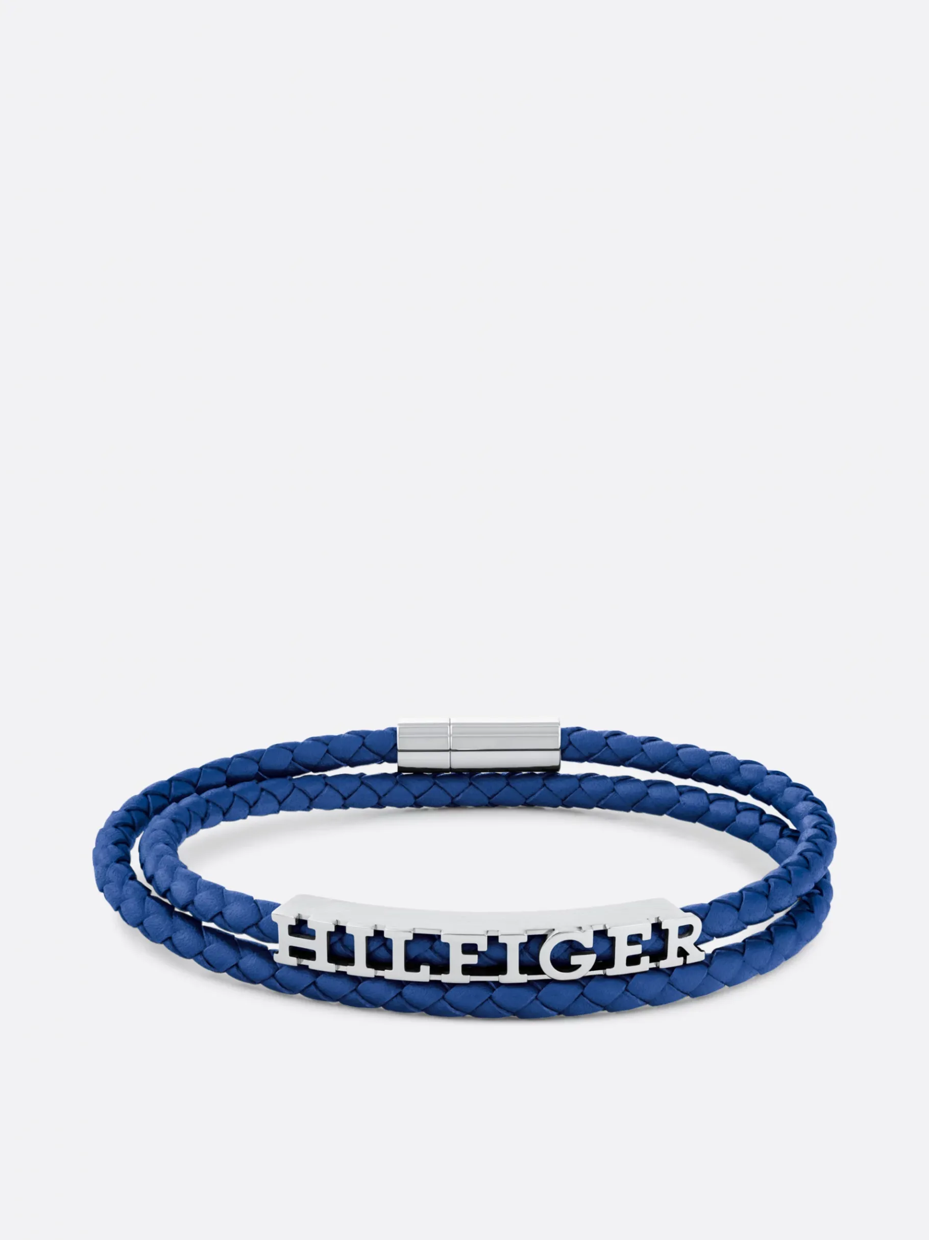 Tommy Hilfiger Blaues Armband aus geflochtenem Leder BLUE Hot