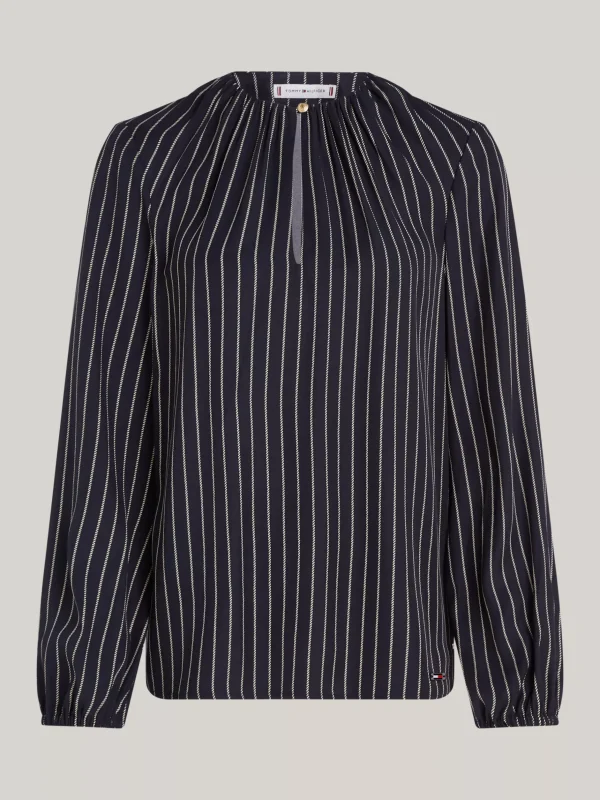 Tommy Hilfiger Bluse mit Seil-Streifen-Print ROPE STP/ DESERT SKY Sale