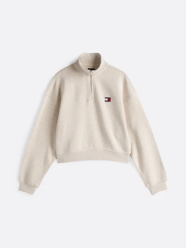 Tommy Hilfiger Boxy Cropped Fit Sweatshirt OAT MARL HTR Best