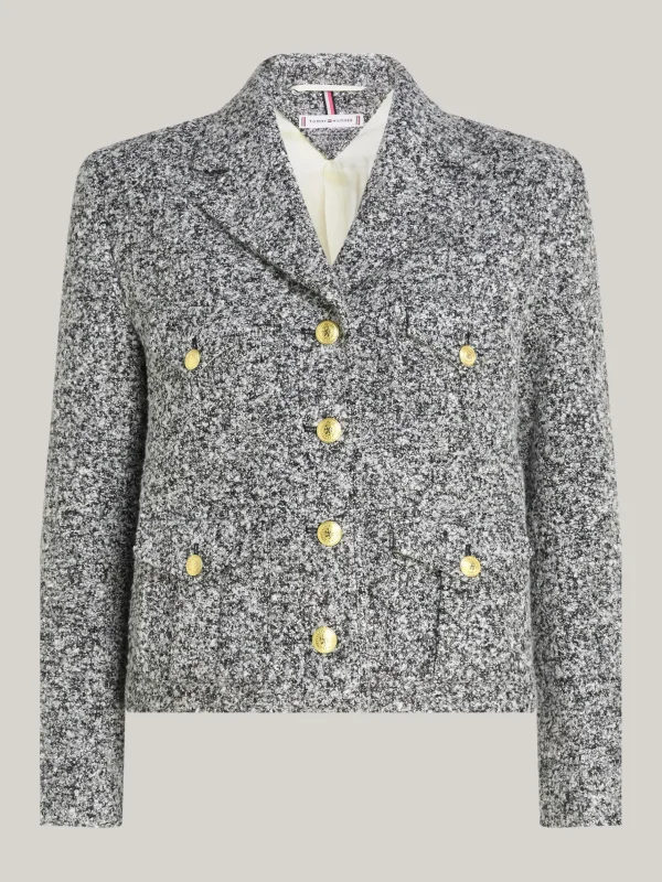 Tommy Hilfiger Boxy Fit Bouclé-Blazer mit Wolle MEDIUM HEATHER GREY Fashion