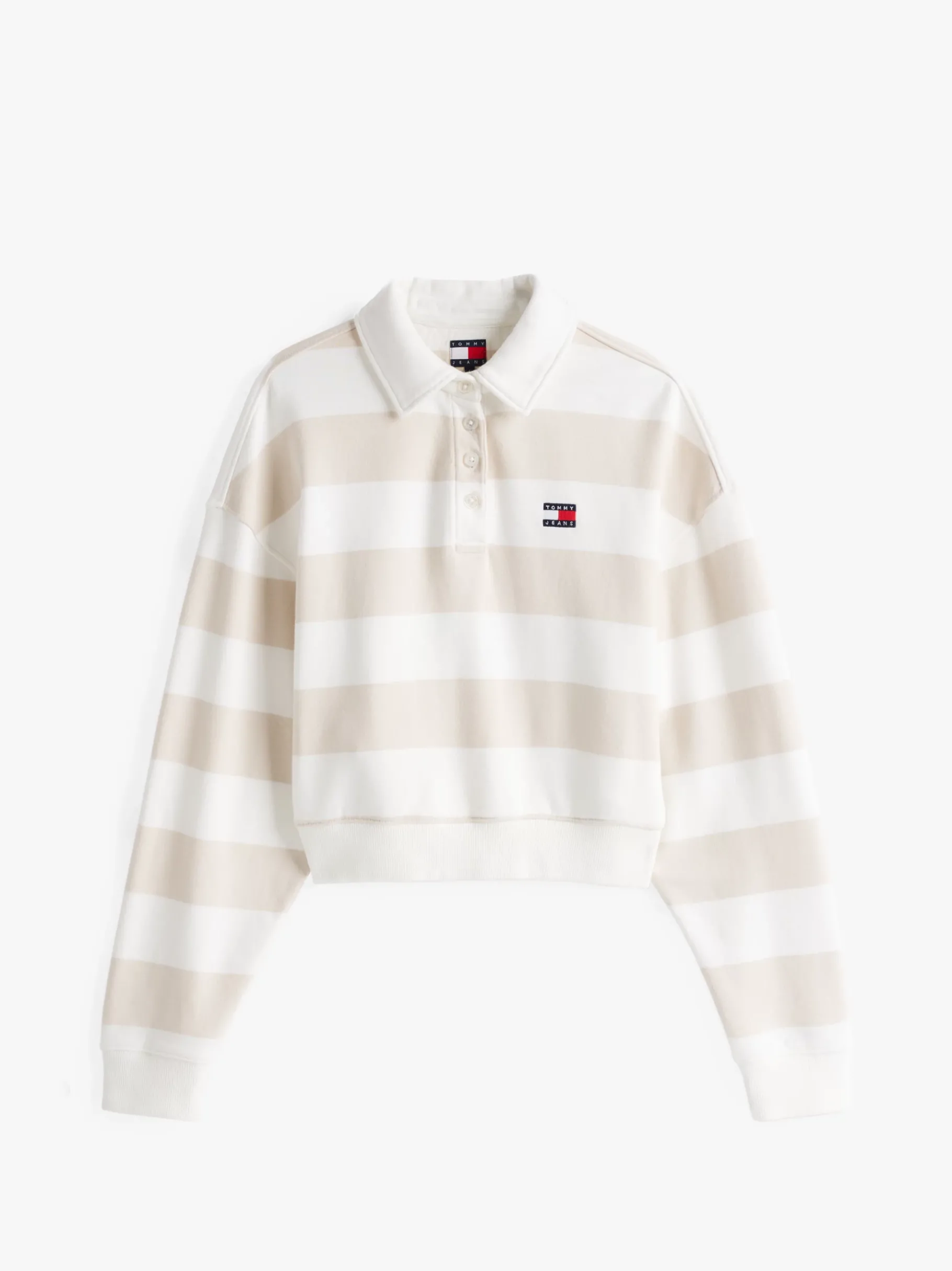 Tommy Hilfiger Boxy Fit Sweatshirt mit Polokragen NEWSPRINT/STRIPE Hot