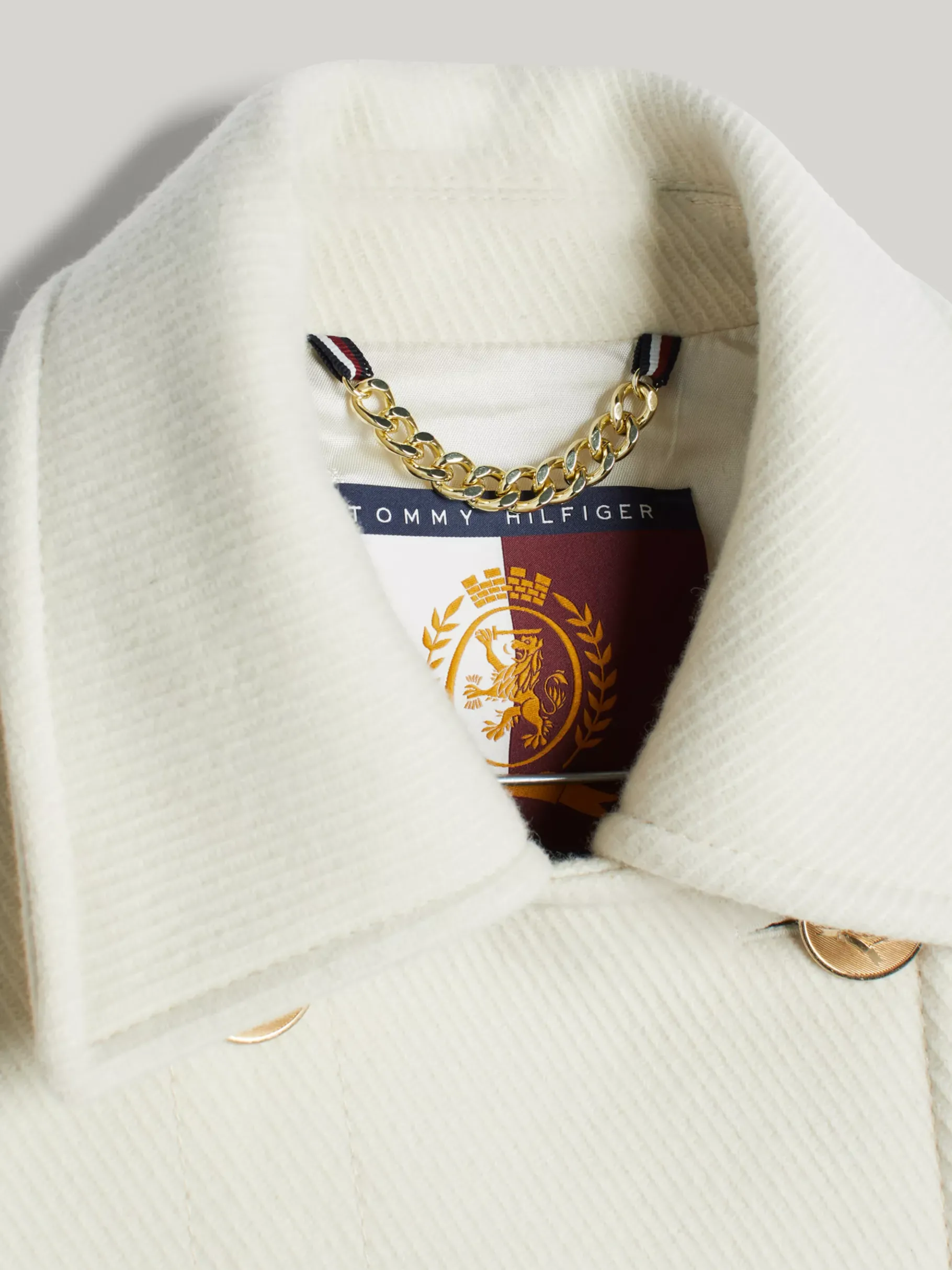 Tommy Hilfiger Cabanjacke mit Kaschmir und Wappen IVORY Shop
