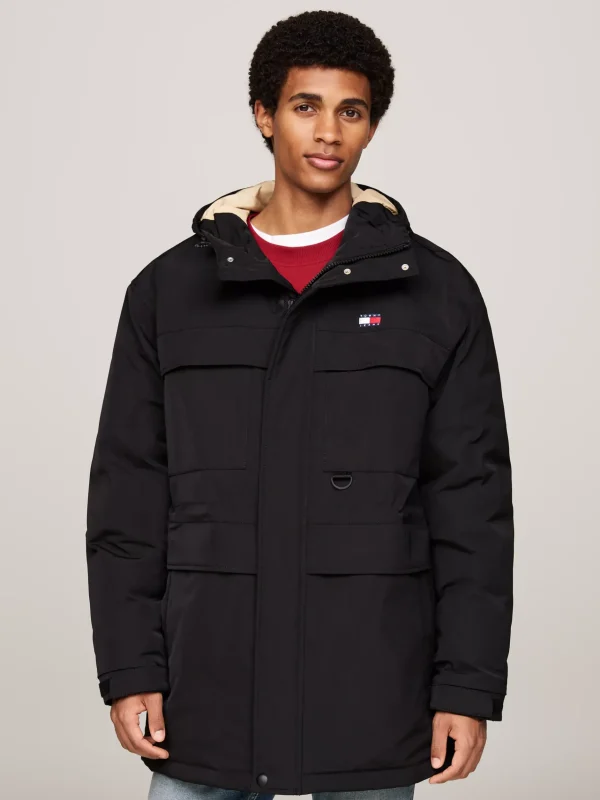 Tommy Hilfiger Canvas-Parka mit Daunen BLACK Flash Sale