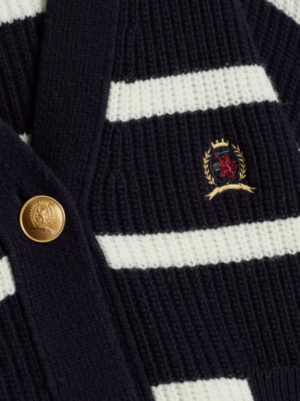 Tommy Hilfiger Cardigan aus reiner Wolle mit Breton-Streifen DESERT SKY Fashion