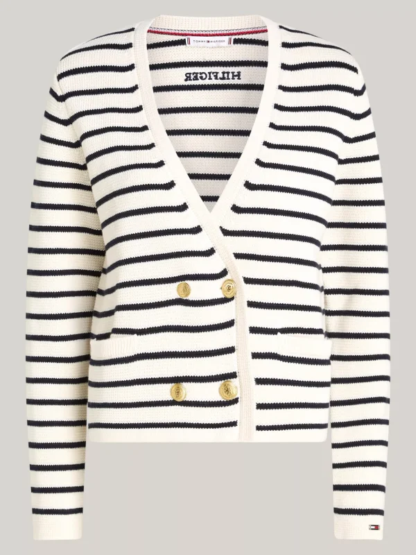 Tommy Hilfiger Cardigan mit Breton-Streifen BRETON STP/ IVORY PETAL/ DESERT SKY Clearance