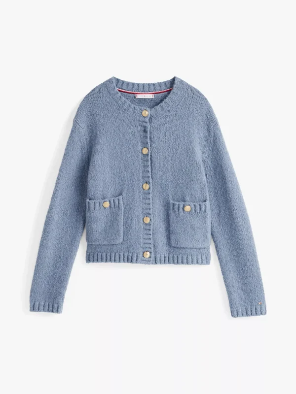 Tommy Hilfiger Cardigan mit goldfarbenen Knöpfen FLINT BLUE Best