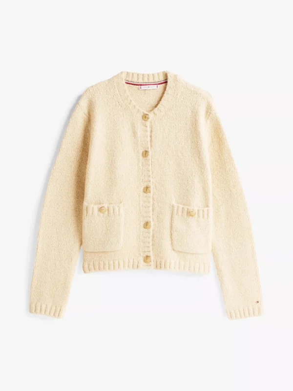 Tommy Hilfiger Cardigan mit goldfarbenen Knöpfen COUNTRY IVORY Sale