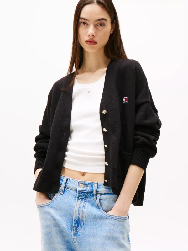 Tommy Hilfiger Cardigan mit Tommy-Badge BLACK Best Sale