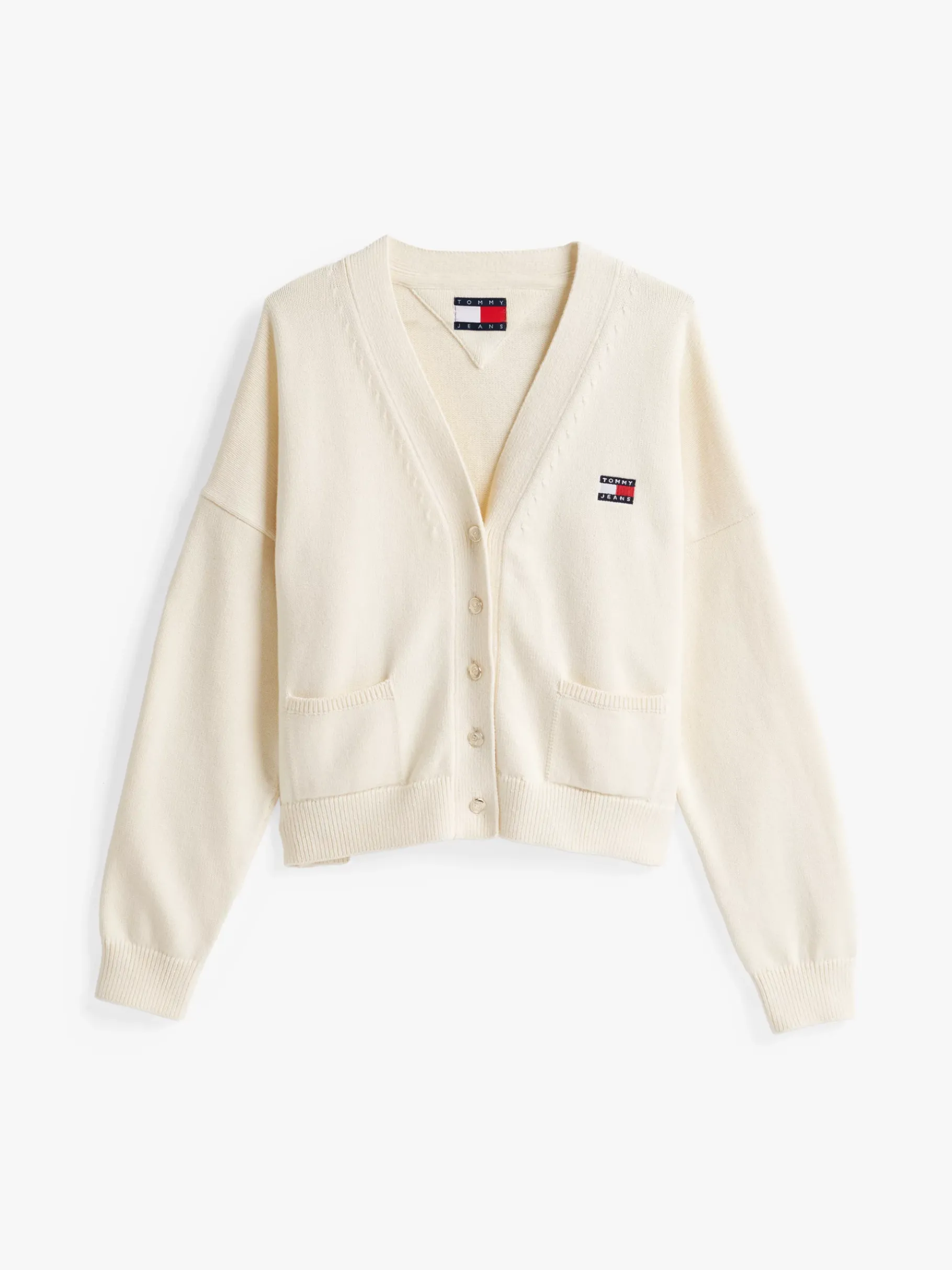 Tommy Hilfiger Cardigan mit Tommy-Badge ANCIENT WHITE Outlet