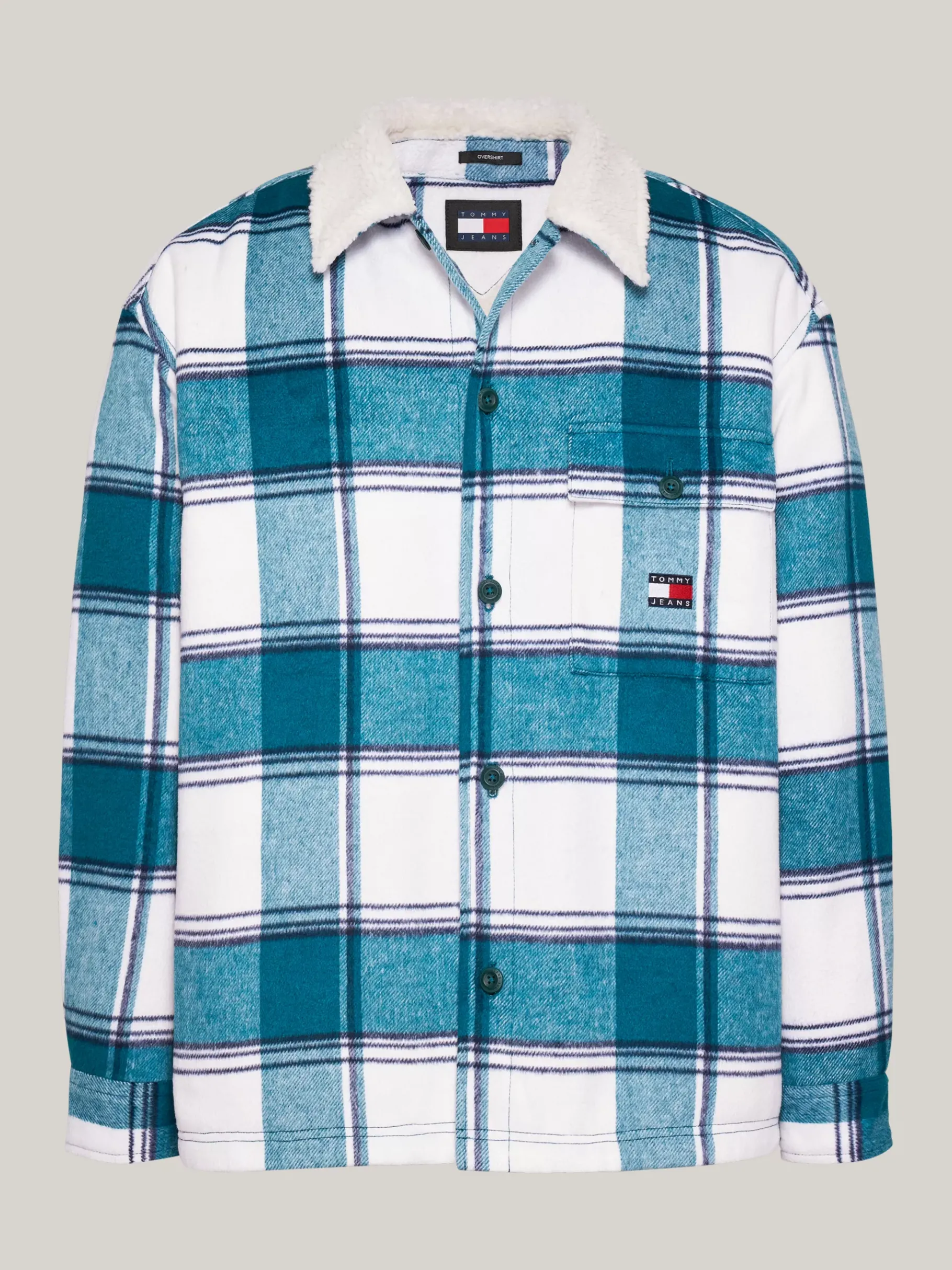 Tommy Hilfiger Casual Fit Overshirt mit Sherpa-Kragen DEEP SEAWATER CHECK Hot