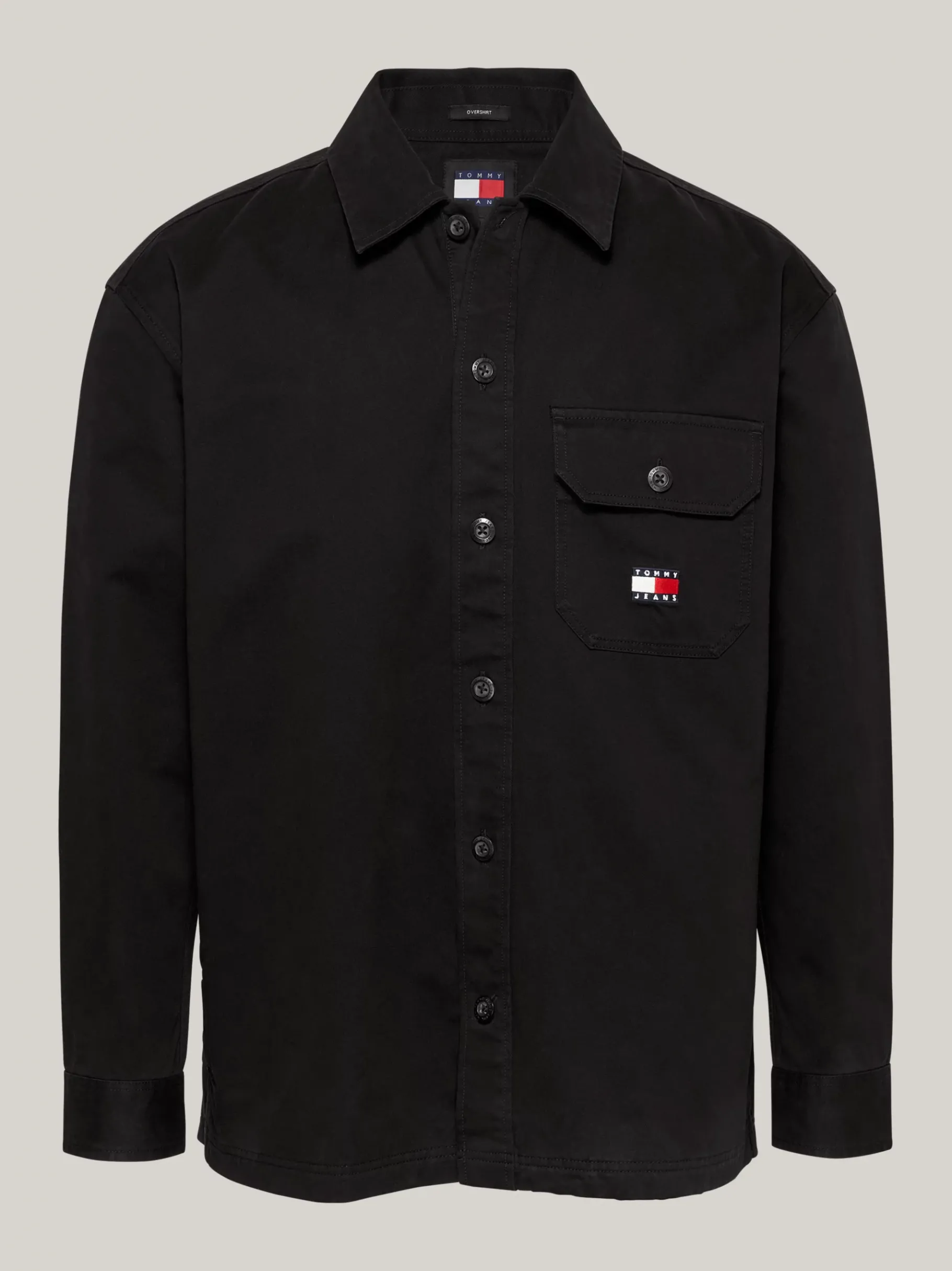 Tommy Hilfiger Casual Fit Overshirt mit geknöpfter Tasche BLACK Discount