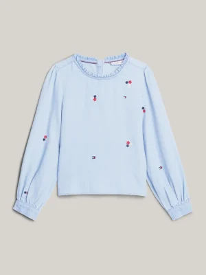 Tommy Hilfiger Chambray-Bluse mit Blumenstickerei DENIM MEDIUM Cheap