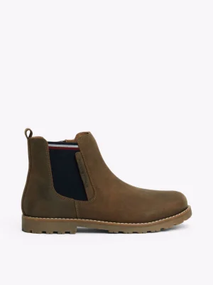 Tommy Hilfiger Chelsea-Boot aus Leder MILITARY GREEN Cheap