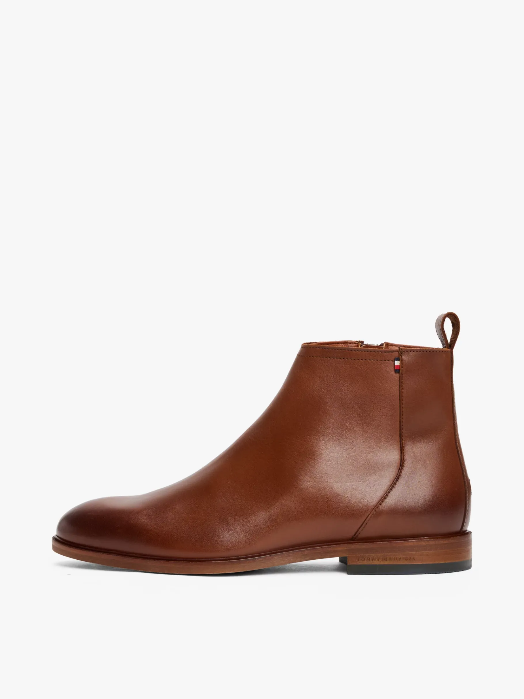 Tommy Hilfiger Chelsea-Boot aus Leder mit Reißverschluss WINTER COGNAC Outlet