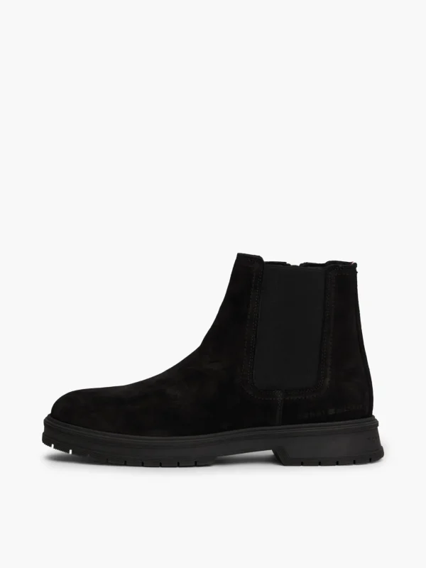 Tommy Hilfiger Chelsea-Boot aus Wildleder mit Reißverschluss BLACK Flash Sale
