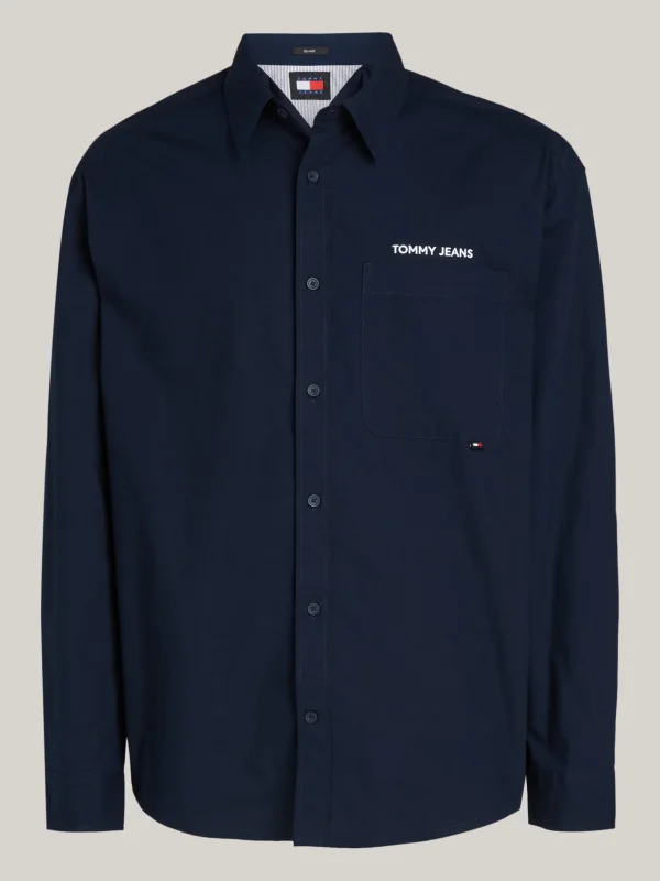 Tommy Hilfiger Classic Regular Fit Hemd mit Logo-Stickerei DARK NIGHT NAVY Hot