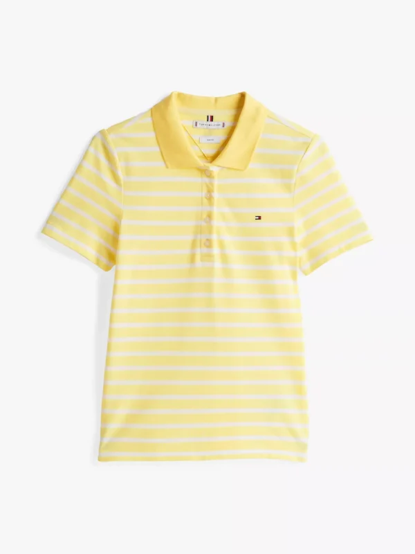 Tommy Hilfiger 1985 Collection Slim Fit Poloshirt CITRONELLA/ ECRU STP Outlet