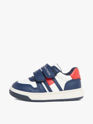 Tommy Hilfiger Color Block-Sneaker mit Klettverschluss BLUE/OFF WHITE/RED Outlet