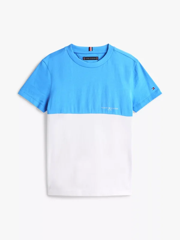 Tommy Hilfiger Color Block-T-Shirt mit Rundhalsausschnitt BLUE SPELL / WHITE COLOURBLOCK Online