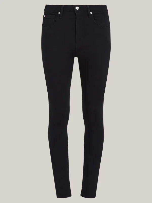 Tommy Hilfiger Como schwarze Skinny Jeans mit mittelhohem Bund BLACK Outlet