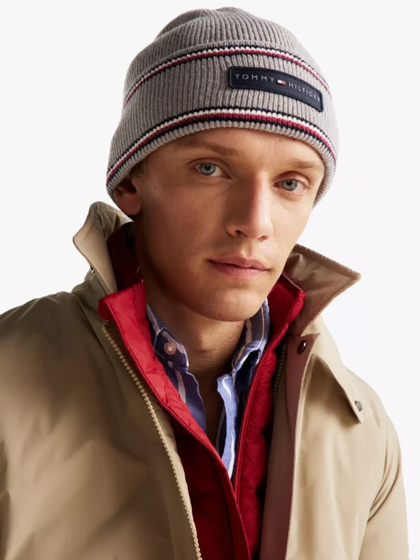 Tommy Hilfiger Corporate Beanie mit Wolle UNIVERSAL GREY Best