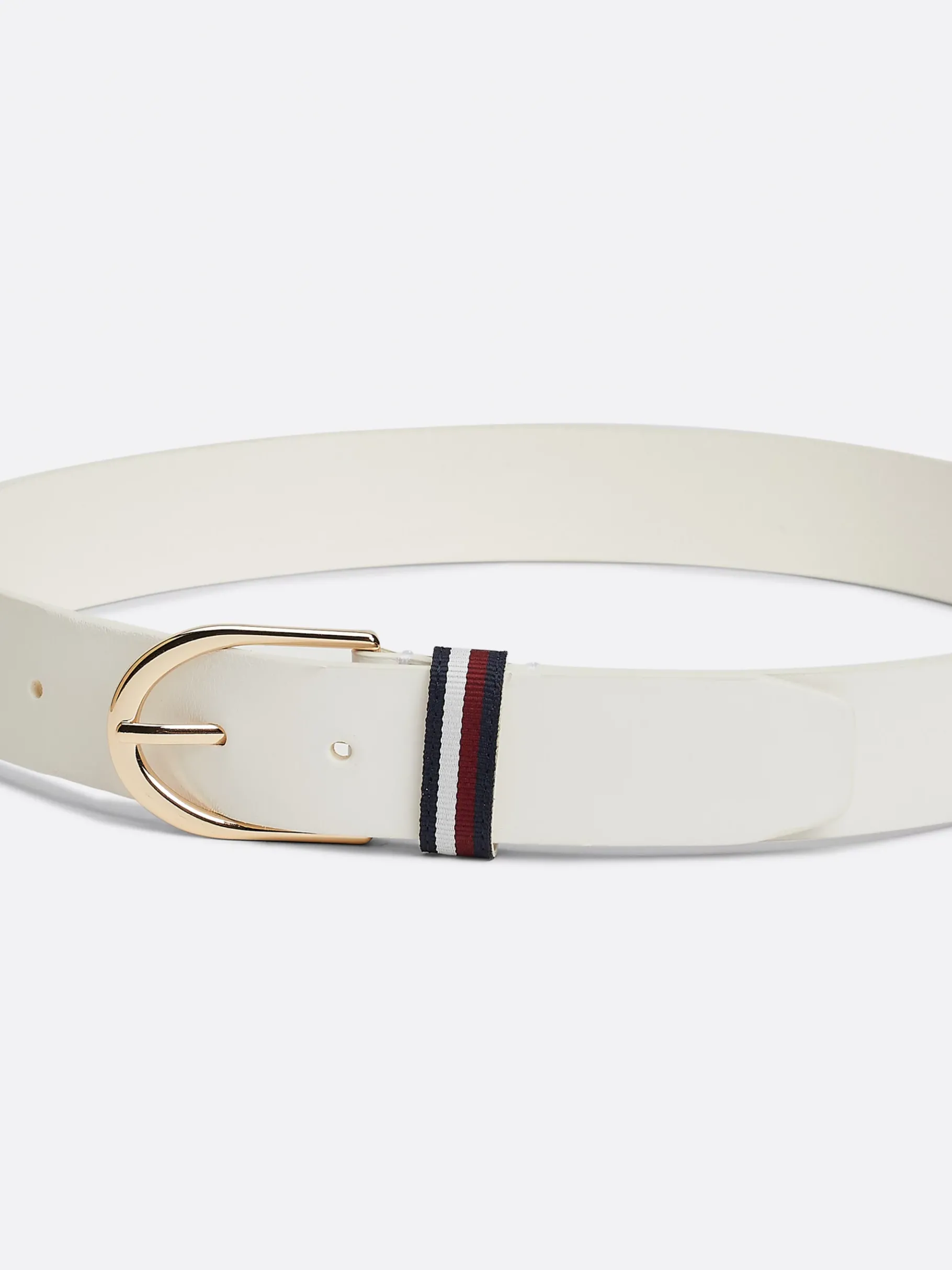 Tommy Hilfiger Corporate Ledergürtel mit abgerundeter Schnalle ANCIENT WHITE Outlet