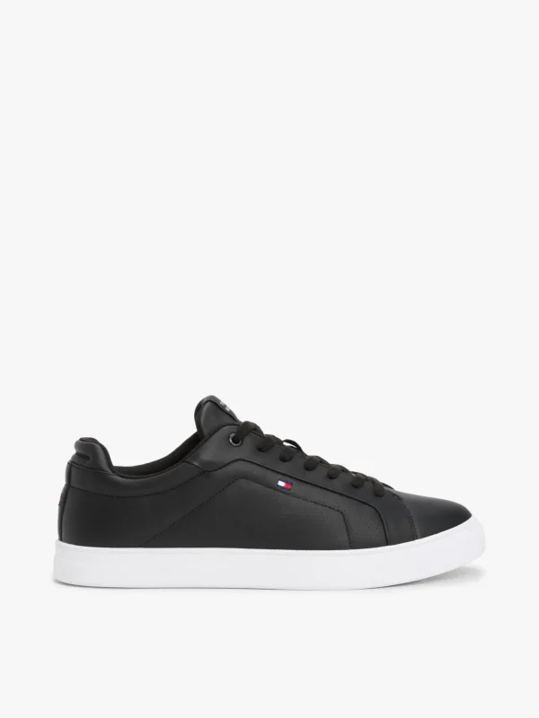 Tommy Hilfiger Court-Sneaker aus Leder BLACK New
