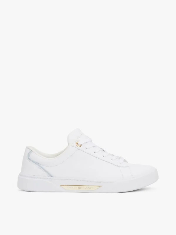 Tommy Hilfiger Court-Sneaker aus Leder WHITE Clearance