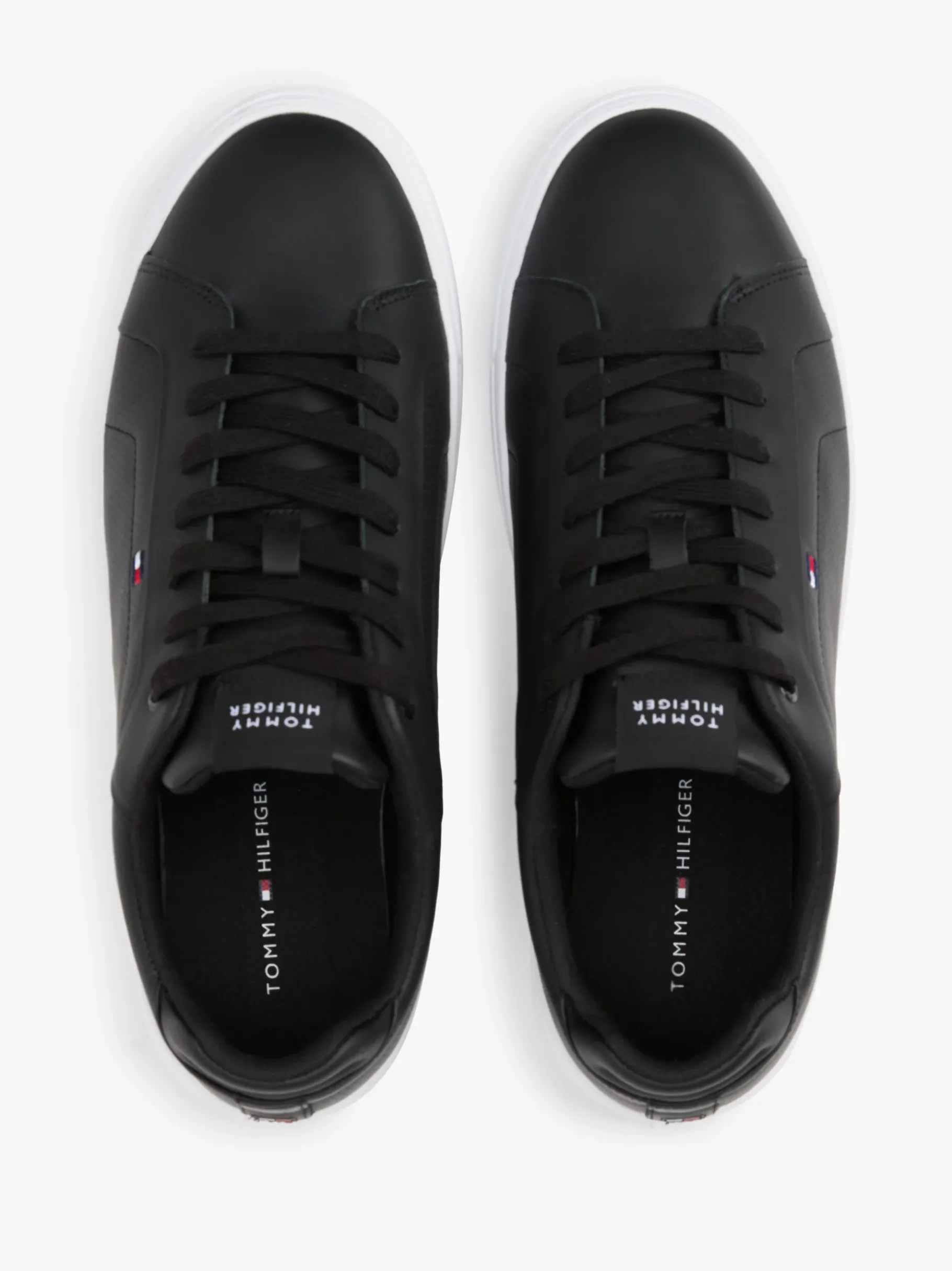 Tommy Hilfiger Court-Sneaker aus Leder BLACK New