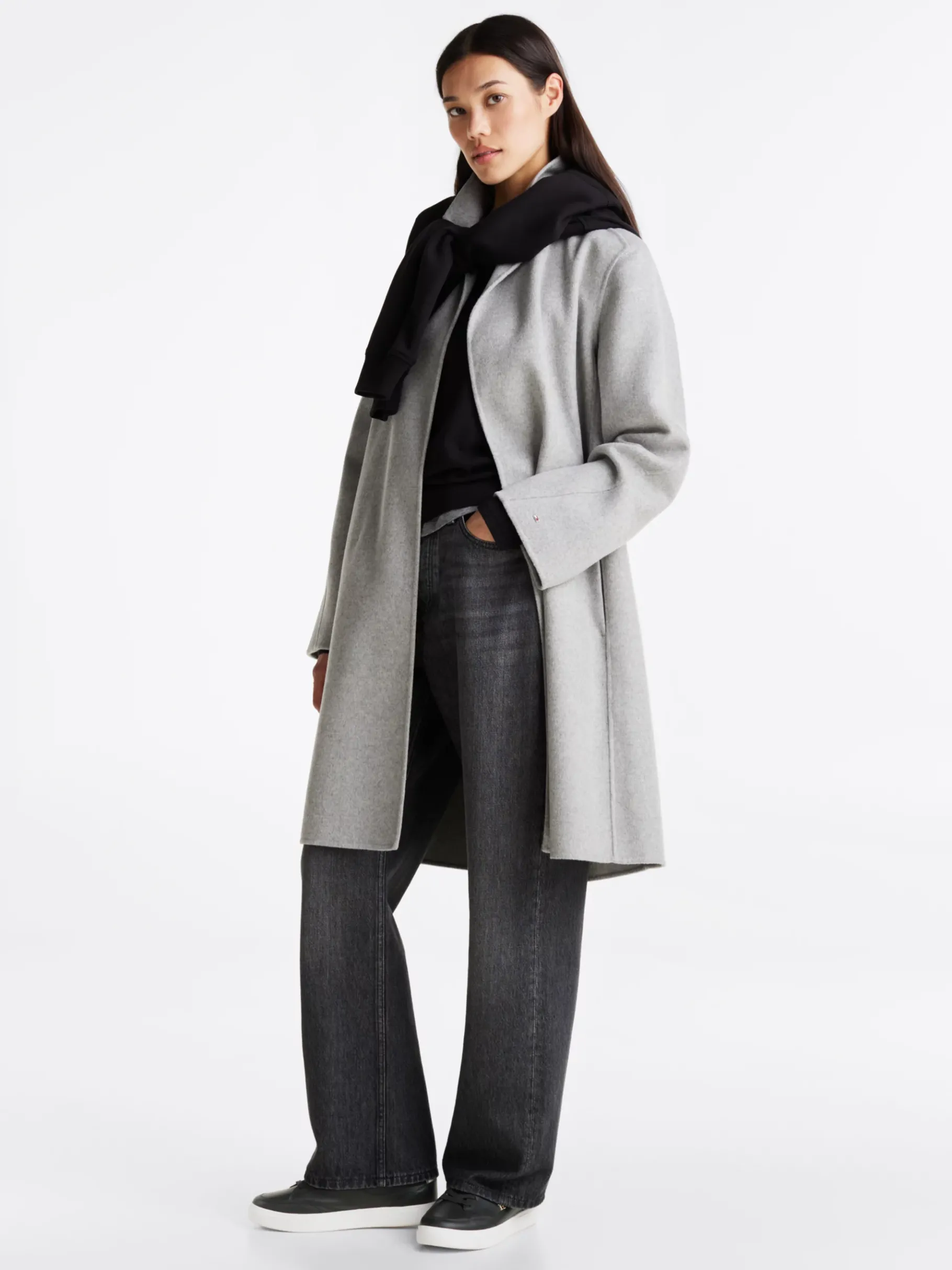 Tommy Hilfiger Court-Sneaker aus Leder mit TH-Monogramm BLACK Best Sale