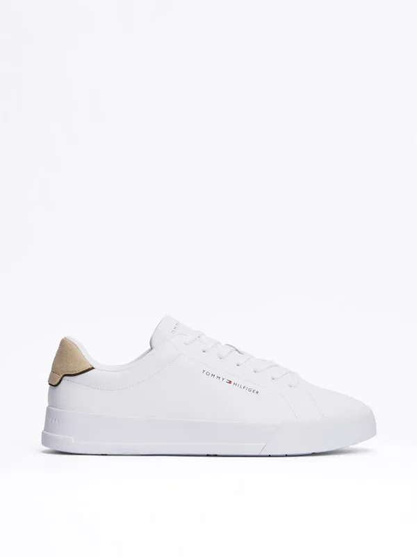 Tommy Hilfiger Court-Sneaker mit Logo WHITE/SANDAL WOOD Sale
