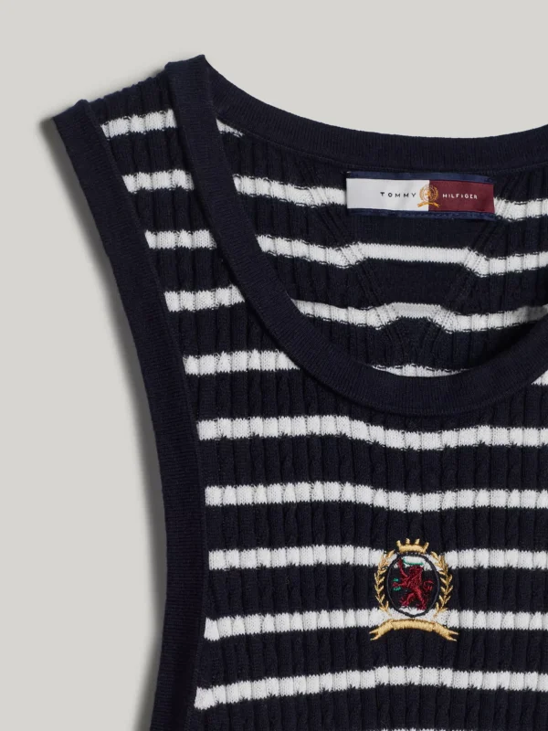 Tommy Hilfiger Crest Slim Fit Tanktop mit Kaschmir DESERT SKY Fashion