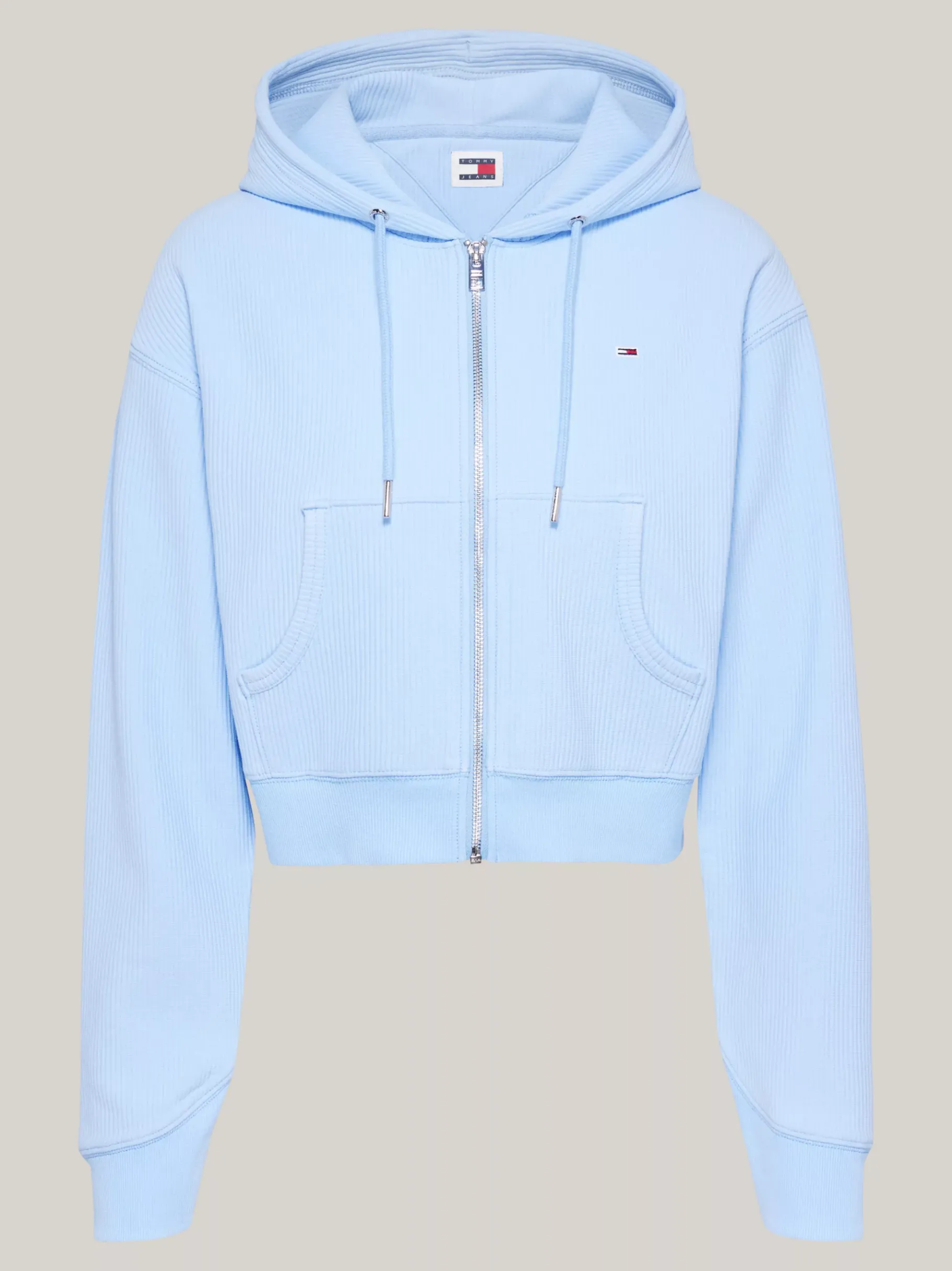 Tommy Hilfiger Cropped Fit Hoodie aus Ottomangewebe VESSEL BLUE Best Sale