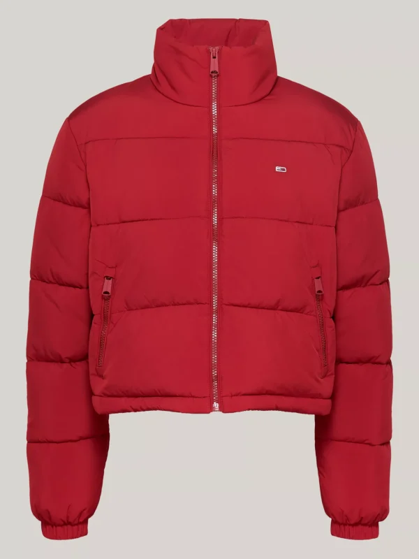 Tommy Hilfiger Cropped Fit Puffer-Jacke mit Reißverschluss REGATTA RED Outlet