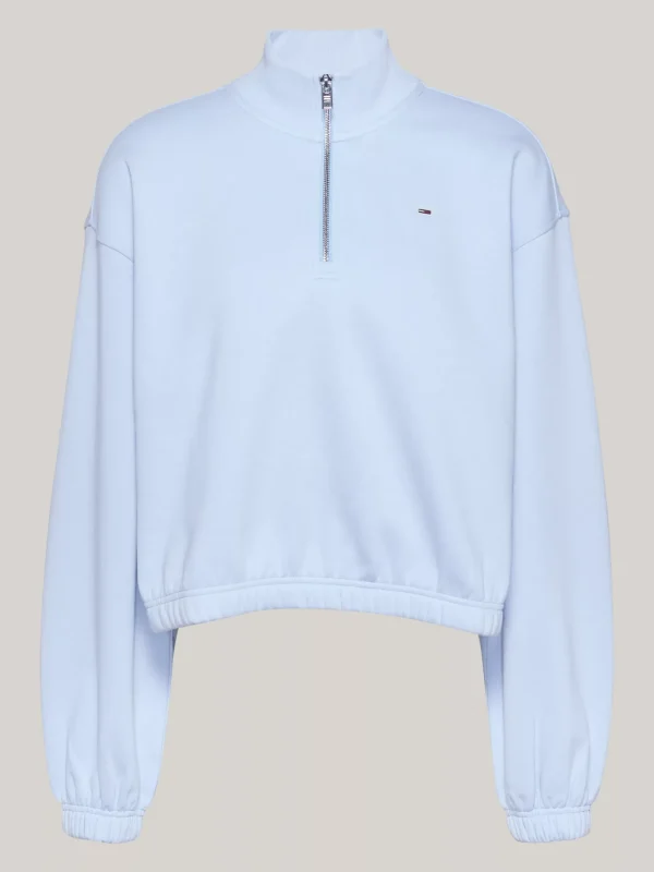 Tommy Hilfiger Cropped Fit Sweatshirt mit Reißverschluss VESSEL BLUE Best Sale