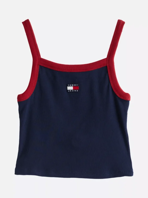 Tommy Hilfiger Cropped Fit Tanktop mit Tommy-Badge DARK NIGHT NAVY Discount